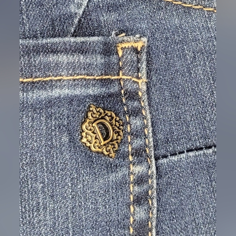 Democracy Ab Solution Jeans Women Size 10 Blue Stretch Denim Slim Straight - Picture 3 of 6